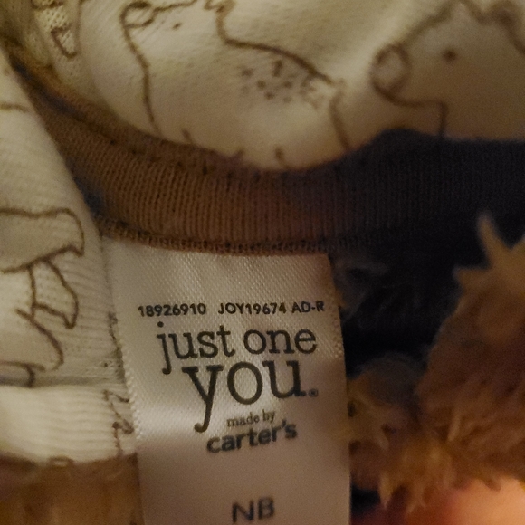 sz NB fuzzy bear zip up jumpsuit - Picture 2 of 3